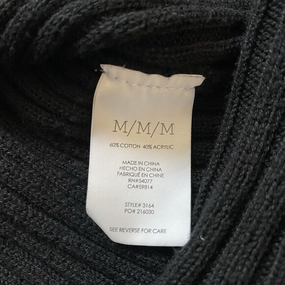 Cabi M Black Sweetheart Open Waterfall Cardigan Long Rib Knit Sweater Witchy - Picture 8 of 16